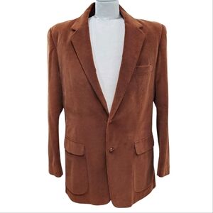 Alpha Richard corduroy sport coat men's 44L copper brown